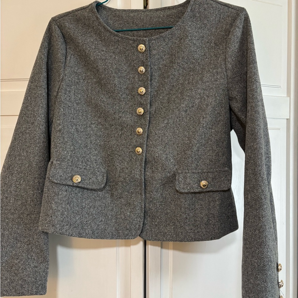 Women's Gray Button-Up Jacket